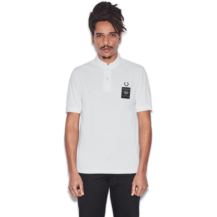 FRED PERRY X Art Comes First Collaboration Woven Collar Pique Shirt White SM9401.