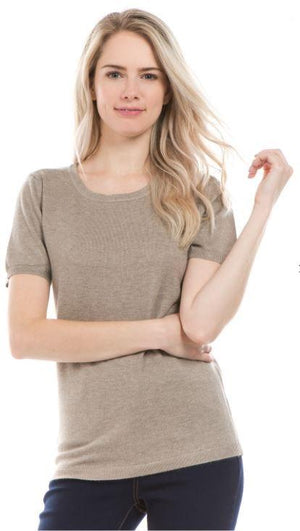 Jobber Simplicity Crew Neck Short Sleeves Camel SW55.