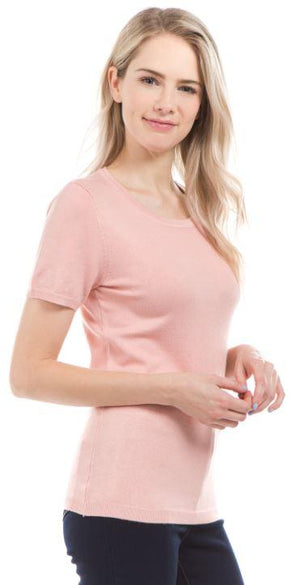 Jobber Simplicity Crew Neck Short Sleeves Dust Pink SW55.