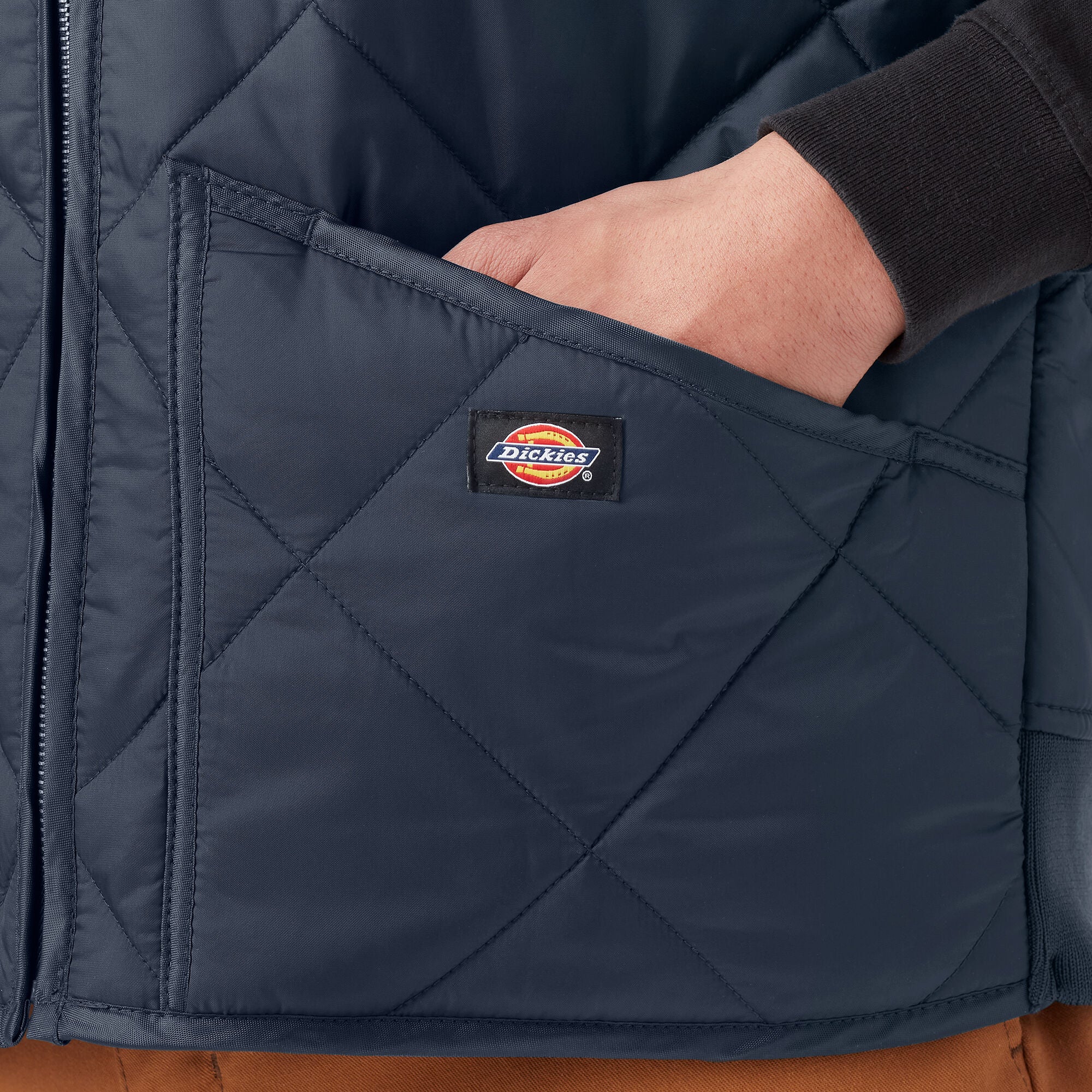 Dickies Men's Diamond Quilted Vest Dark Navy TE242DN - APLAZE