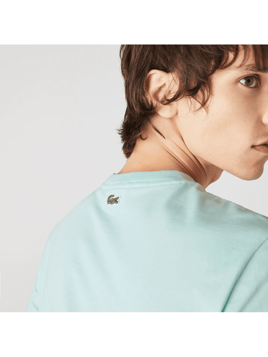 Lacoste Mens Crew Neck Embroidered Logo T-shirt Turquoise TH0453 NRE.