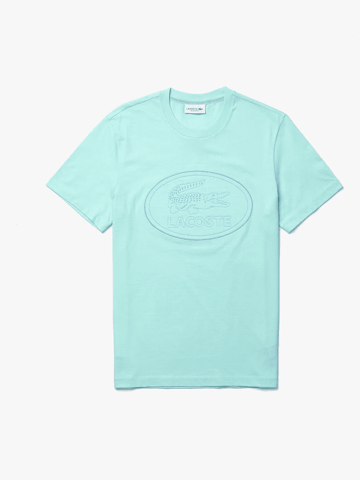 Lacoste Mens Crew Neck Embroidered Logo T-shirt Turquoise TH0453 NRE.