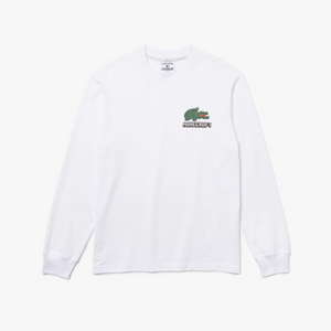 Lacoste Unisex Lacoste X Minecraft Organic Cotton Long Sleeve T-Shirt White TH5039-51 001.