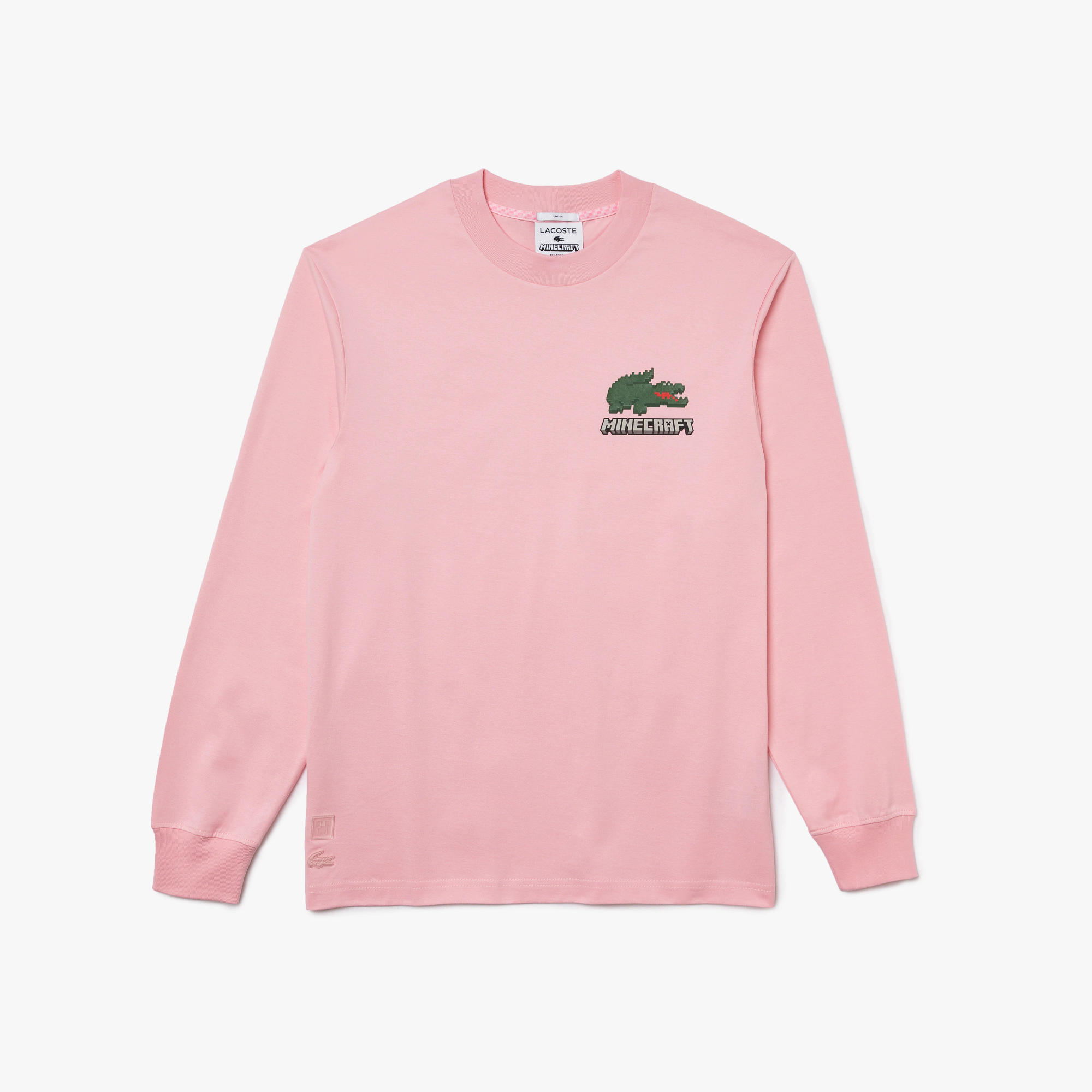 Lacoste Unisex Lacoste X Minecraft Organic Cotton Long Sleeve T-Shirt Lotus TH5039-51 7SY.