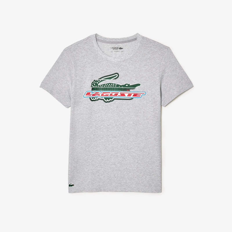 Lacoste Men’s Sport Regular Fit Organic Cotton T-shirt Silver Chine TH5156 51 CCA