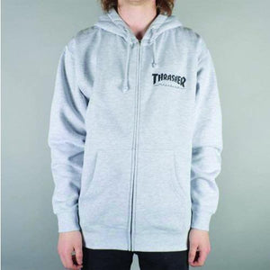 THRASHER Logo Zip Hood Grey 314128.