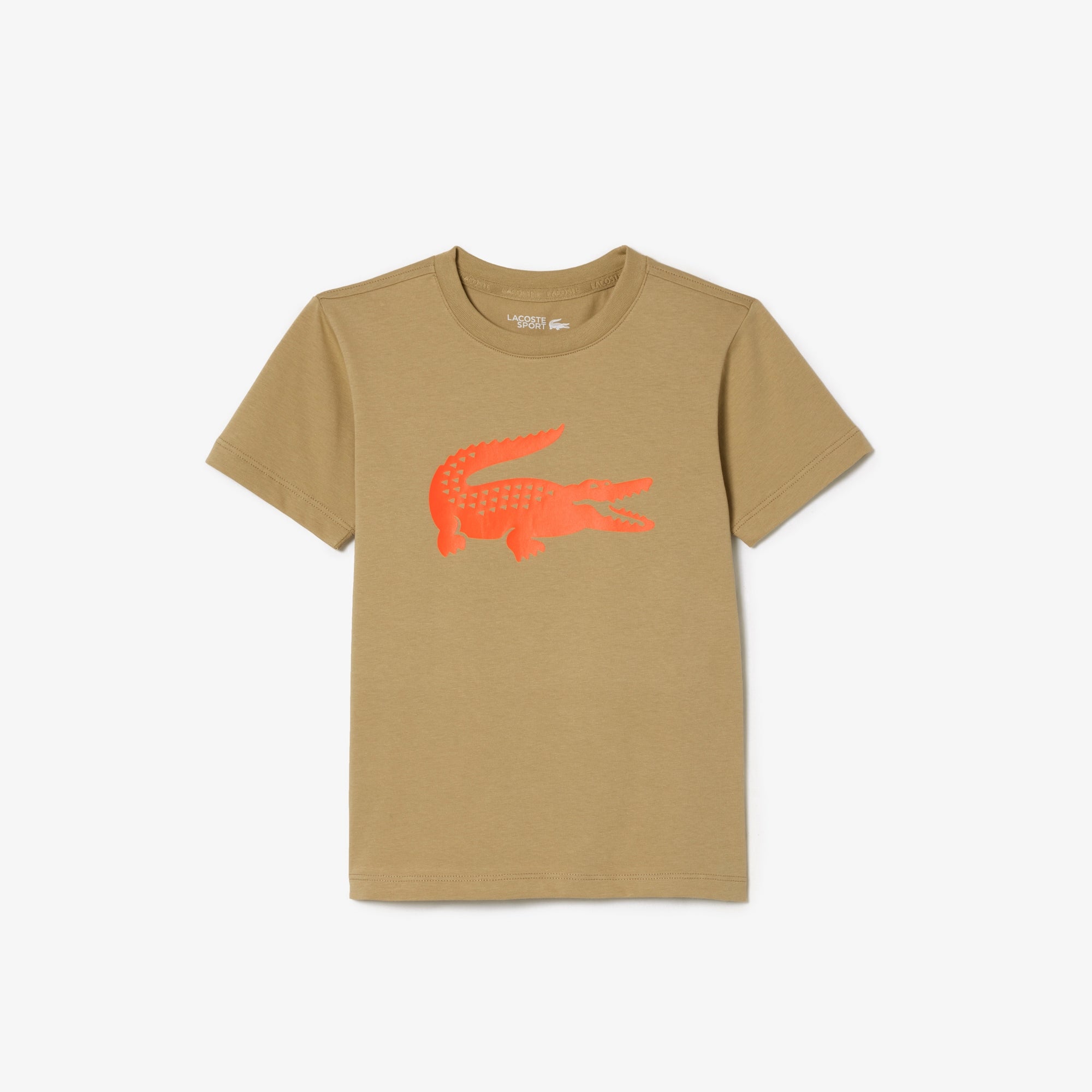Lacoste Kids Sport Tennis Technical Jersey Oversized Croc T-Shirt Twig/Flashy Orange TJ2910 VI2