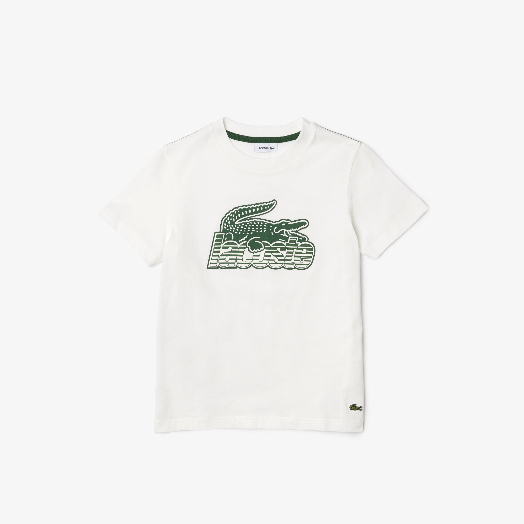 Lacoste Kids Contrast Print Organic Cotton T-Shirt Farine TJ5328 70V