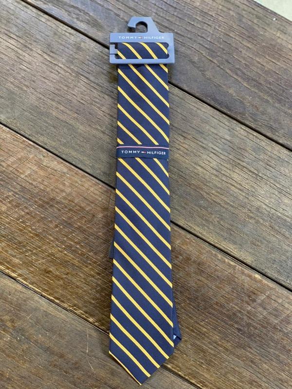 Tommy Hilfiger Mens Variety Striped Neck Tie Blue Yellow Stripe F227979700.