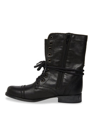 Steve Madden Women's Troopa Boots Black Leather.