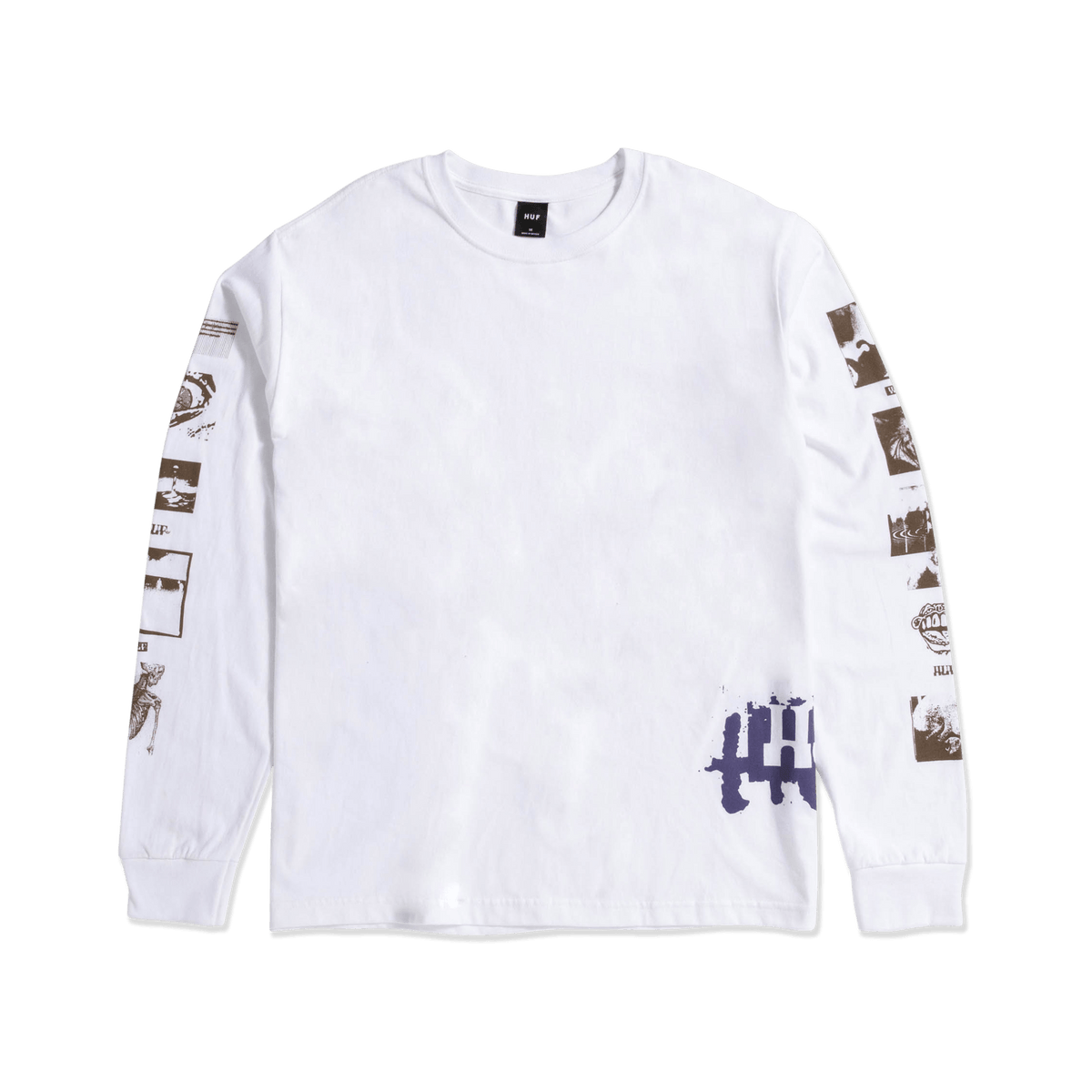 Huf Mens Outer Limits Long Sleeve T-Shirt White TS01934 WHT - APLAZE