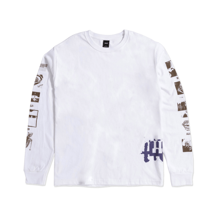 Huf Mens Outer Limits Long Sleeve T-Shirt White TS01934 WHT - APLAZE