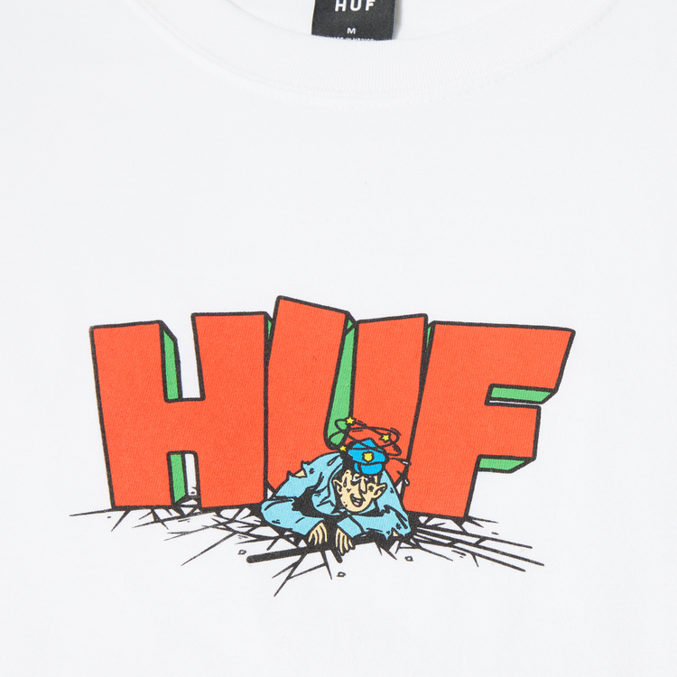 Huf Mens The Drop Short Sleeve T-Shirt White TS01960 WHT - APLAZE