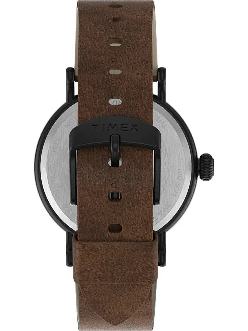 Timex Standard 40mm Leather Strap Watch Black/Brown/Black TW2T69300VQ.