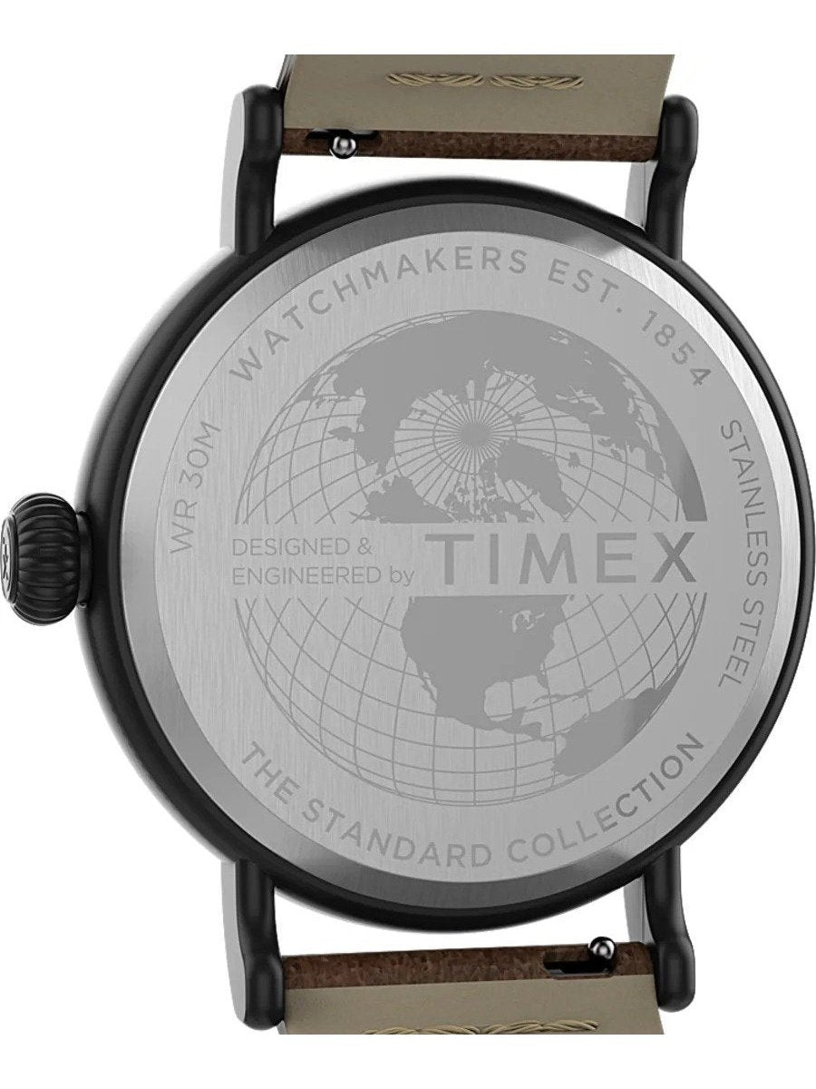 Timex Standard 40mm Leather Strap Watch Black/Brown/Black TW2T69300VQ.