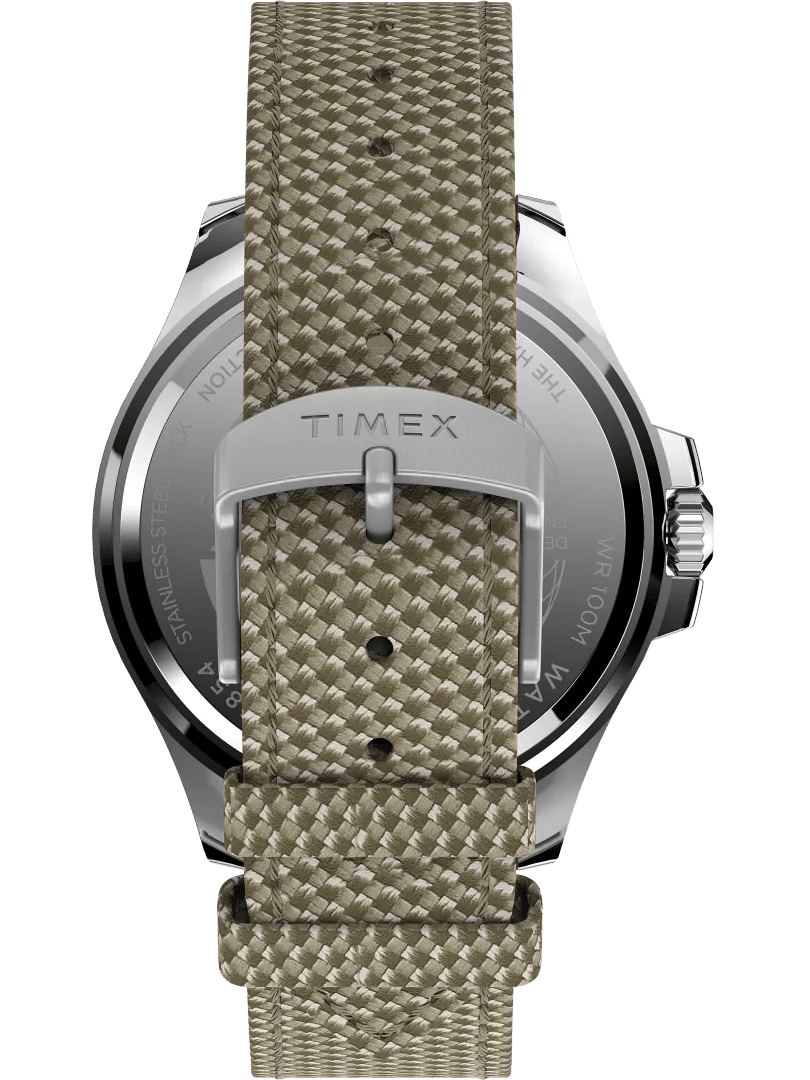 Timex Men's Harborside Coast 43mm Fabric Strap Watch Tan TW2U81800VQ.