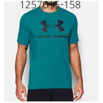 UNDER ARMOUR Mens Sportstyle Logo T-Shirt Turquoise Sky/Black/Steel 1257615-158.