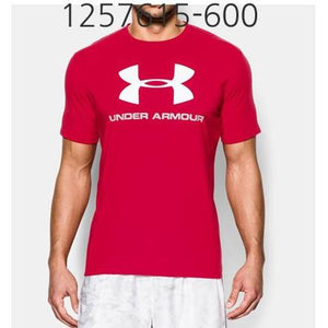 UNDER ARMOUR Mens Sportstyle Logo T-Shirt Red/Steel/White 1257615-600.