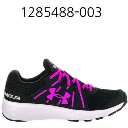 UNDER ARMOUR Womens Dash Rn 2 Running Shoes Black/Glacier Gray/Tropic Pink 1285488-003.
