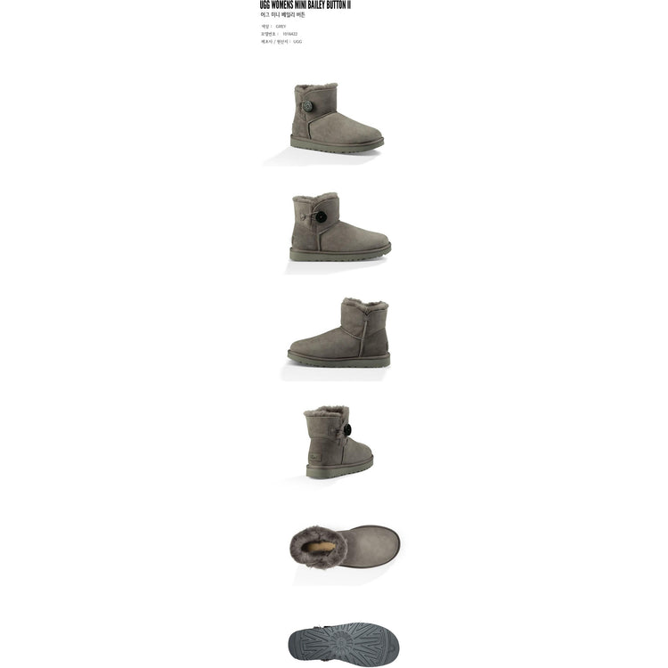 UGG Womens Mini Bailey Button Grey 1016422.