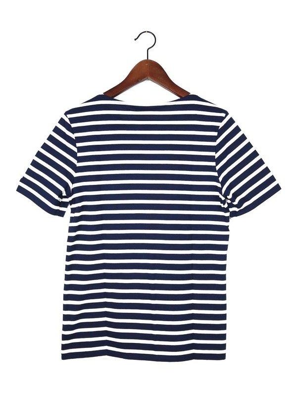 Saint James LEVANT MOD E Kids Breton Stripe Short Sleeve Shirt Marine/Neige 2068-FA.