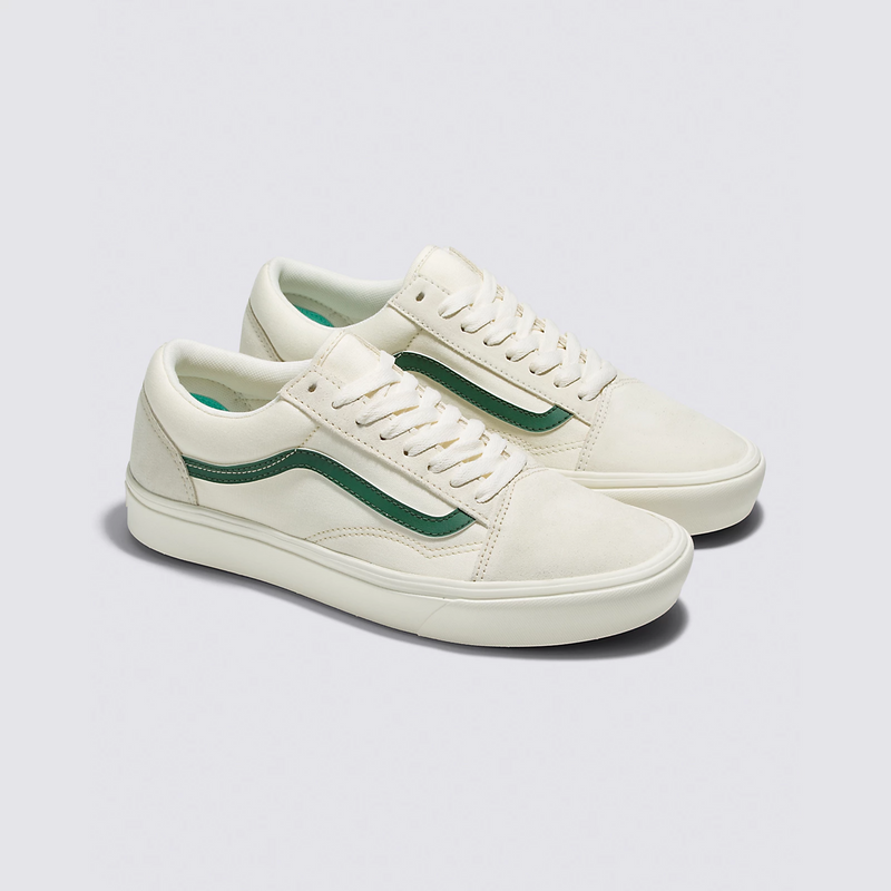 Vans old skool white with green stripe Clearance