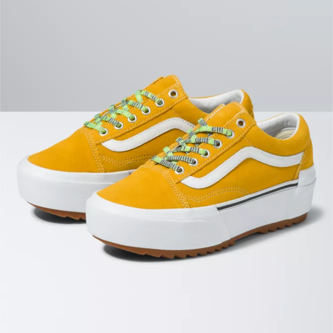 Vans Multi Lace Old Skool Stacked Golden Yellow/True White VN0A4U159XW.