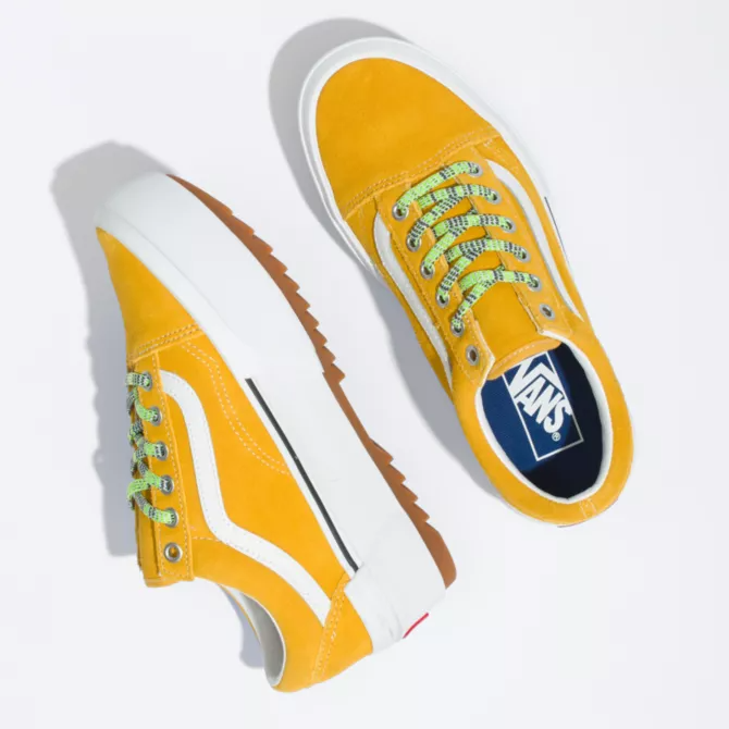 Vans Multi Lace Old Skool Stacked Golden Yellow/True White VN0A4U159XW.