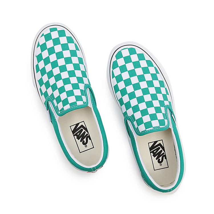 Vans Checkerboard Classic Slip On Pepper Green True White VN0A5JMHB00