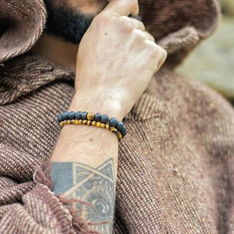 Lava Wooden Stone Bracelet for Men - APLAZE
