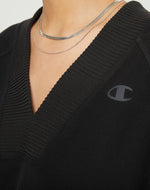 Champion Women's Soft Touch Rib Mix Pullover Black W4805 586QCA 001