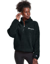 Champion Women's Cozy High Pile Quarter Zip Embroidered Logo Black W9247 586791.