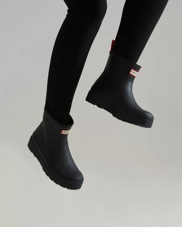 Rain boots short black sales