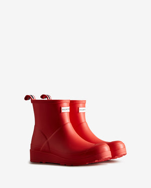 Hunter Women's Play Short Rain Boots Logo Red WFS2020RMA LRD - APLAZE