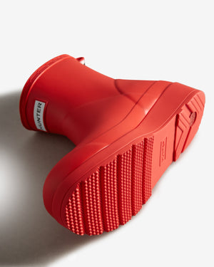 Hunter Women's Play Short Rain Boots Logo Red WFS2020RMA LRD - APLAZE