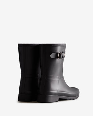 Hunter Women's Refined Slim Fit Short Rain Boots Black WFS2200RMA BLK - APLAZE