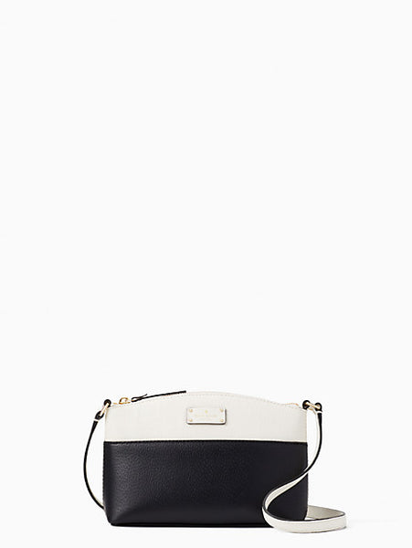 black grove street leather backpack kate spade Kate Spade Women's Grove Street Millie Crossbody Bag Black/Cream WKRU4 – APLAZE