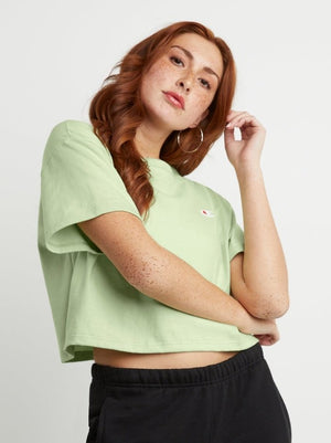 Champion Womens Heritage Cropped T-Shirt C Logo Mint To Be Green WL956.