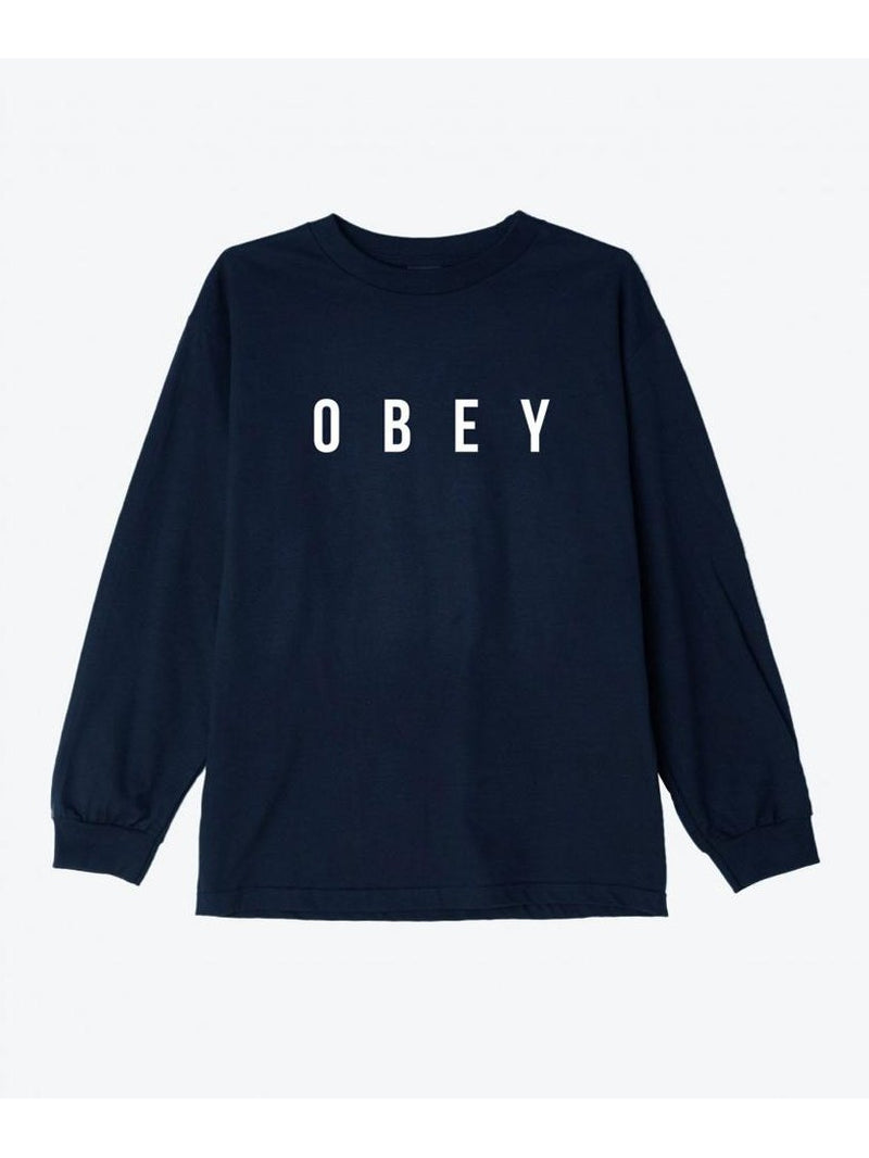 Obey Anyway Basic Long Sleeve T-Shirt Navy 164901638.