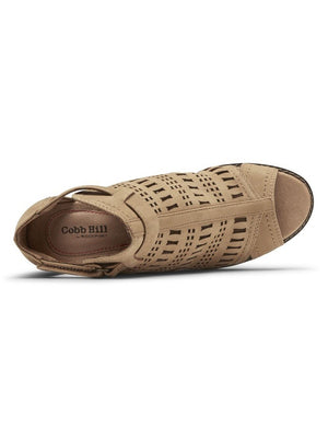 Rockport Womens Cobb Hill Lucinda Perforated Bootie Tan CH9707.