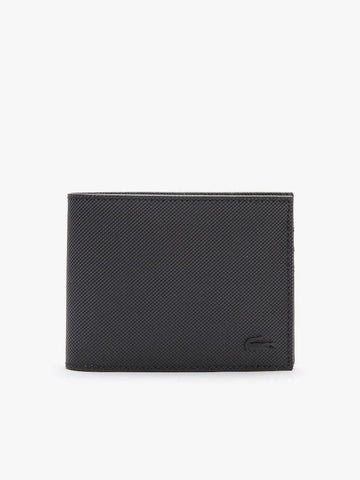 Lacoste - Monogram Print Small Zip Wallet - Black