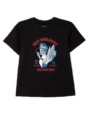 Obey Burn Baby Burn Sustainable T-Shirt Black 267291976.