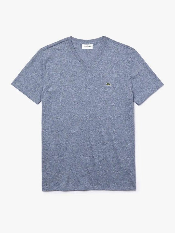 Lacoste Mens V-neck Pima Cotton Jersey T-shirt Blue Chine TH6710 1GF.