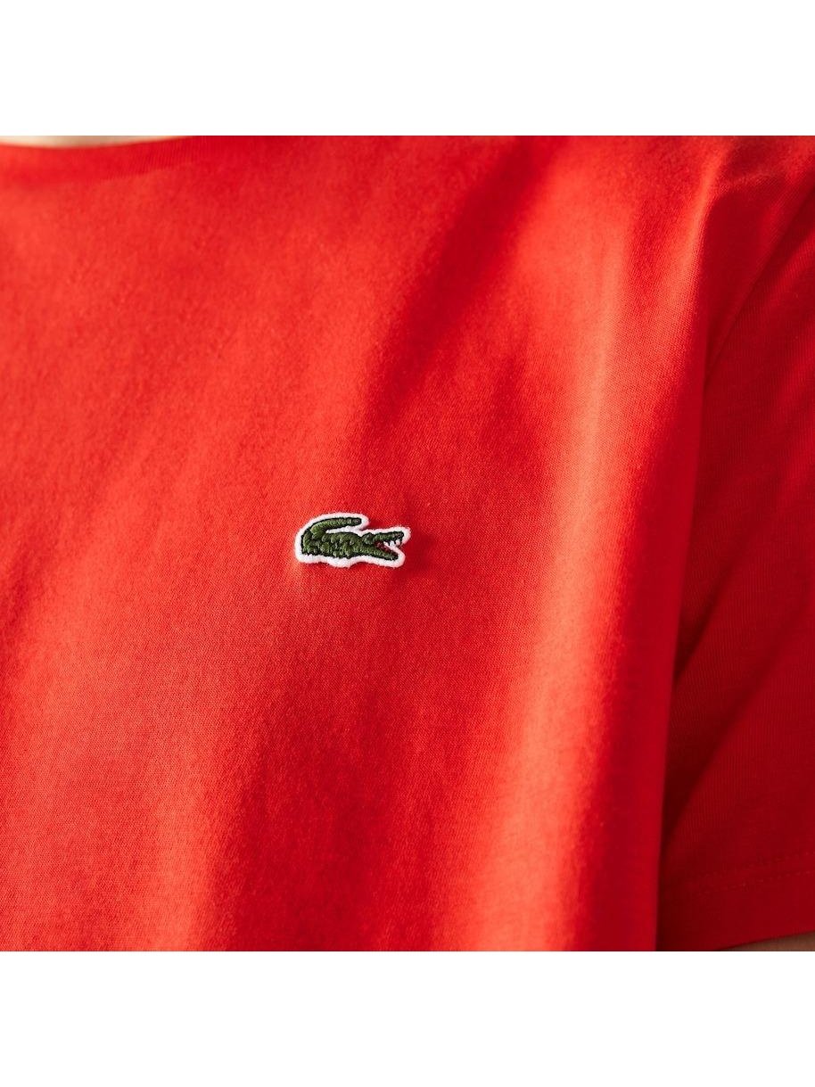 Lacoste Mens Crew Neck Pima Cotton Jersey T-shirt Red TH6709 F8M.