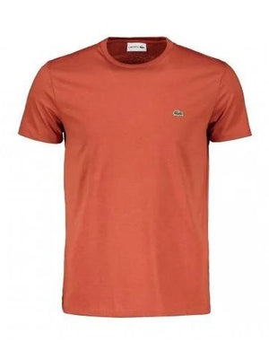 Lacoste Mens Crew Neck Pima Cotton Jersey T-shirt Briquette TH6709 QL2.