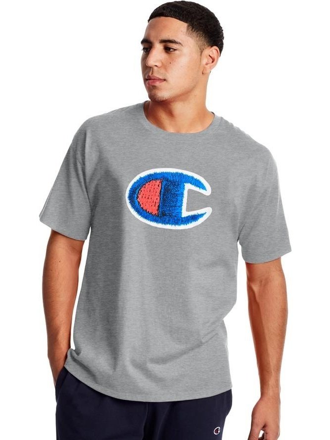 Champion Photo real C Patch Classic Jersey Tee Oxford Gray GT23H 806 586317.