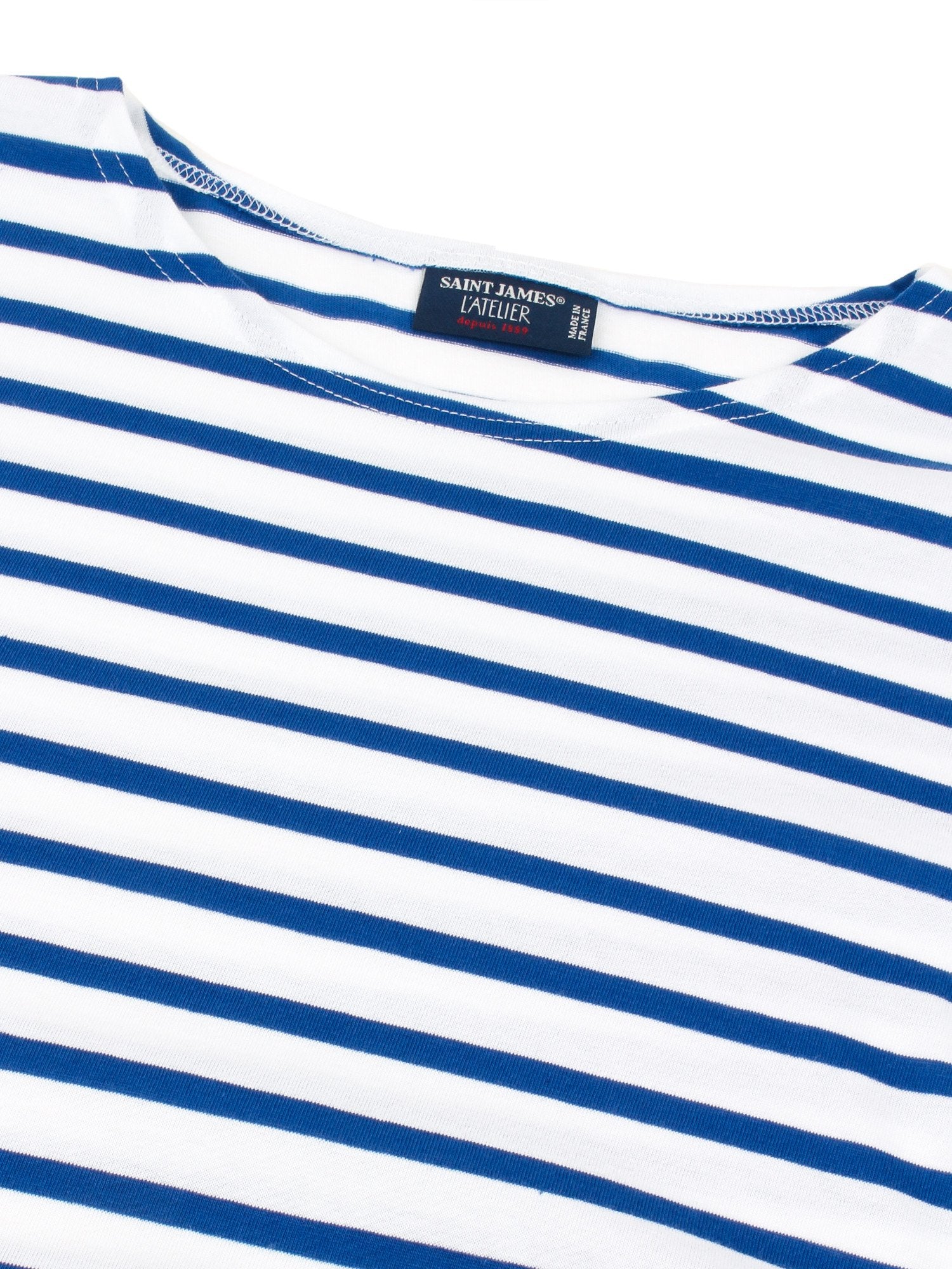 Saint James LEVANT MODERNE Breton Stripe Short Sleeve Shirt Neige/Gitane 9863-90.